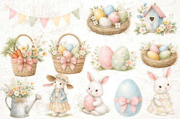 Watercolor Easter Spring Clipart PNG Watercolor Easter Spring Clipart PNG