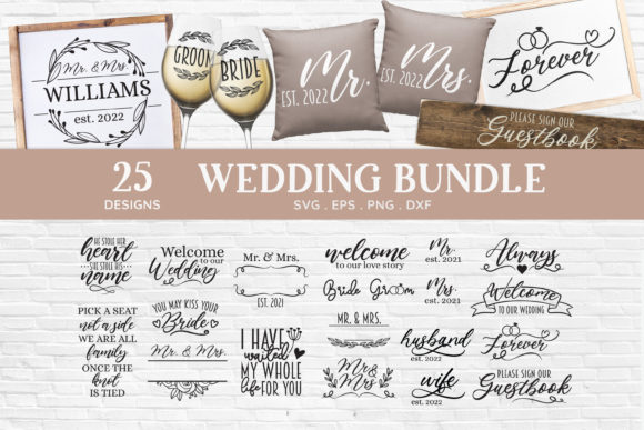 Wedding Sign Bundle | Mr and Mrs Svg