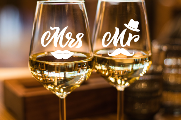 Wedding Signs Svg. Mr and Mrs. Hat, Lips