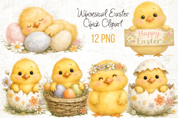 Whimsical Easter Chick Clipart Whimsical Easter Chick Clipart