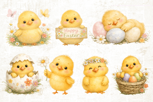 Whimsical Easter Chick Clipart Whimsical Easter Chick Clipart