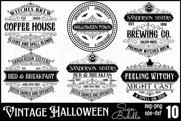 Vintage Halloween Sign SVG Bundle Vintage Halloween Sign SVG Bundle